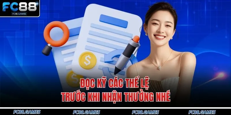 Đọc kỹ các thể lệ trước khi nhận thưởng nhé